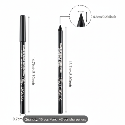 Eye shadow pencil size dimensions diagram